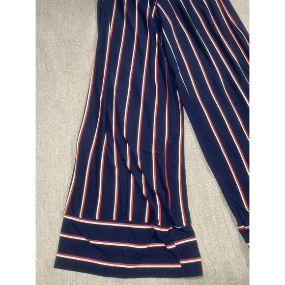 Ultra Flirt Pants Women's Medium Navy Striped Wide Leg Pants - Picture 4 of 16